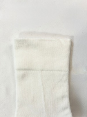 yahae・Organic Cotton Rubber Free Plain Socks・White
