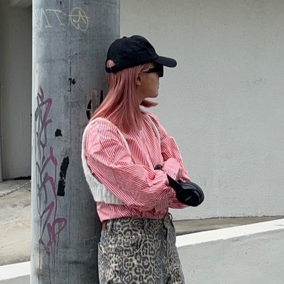 キャンディーリブストライプシャツ_LN02223