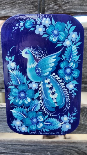 ペトリキウカ塗り　木製ボード　ティモシェンコ作　インテリア