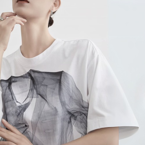 Layered suitprint T-shirt C1236