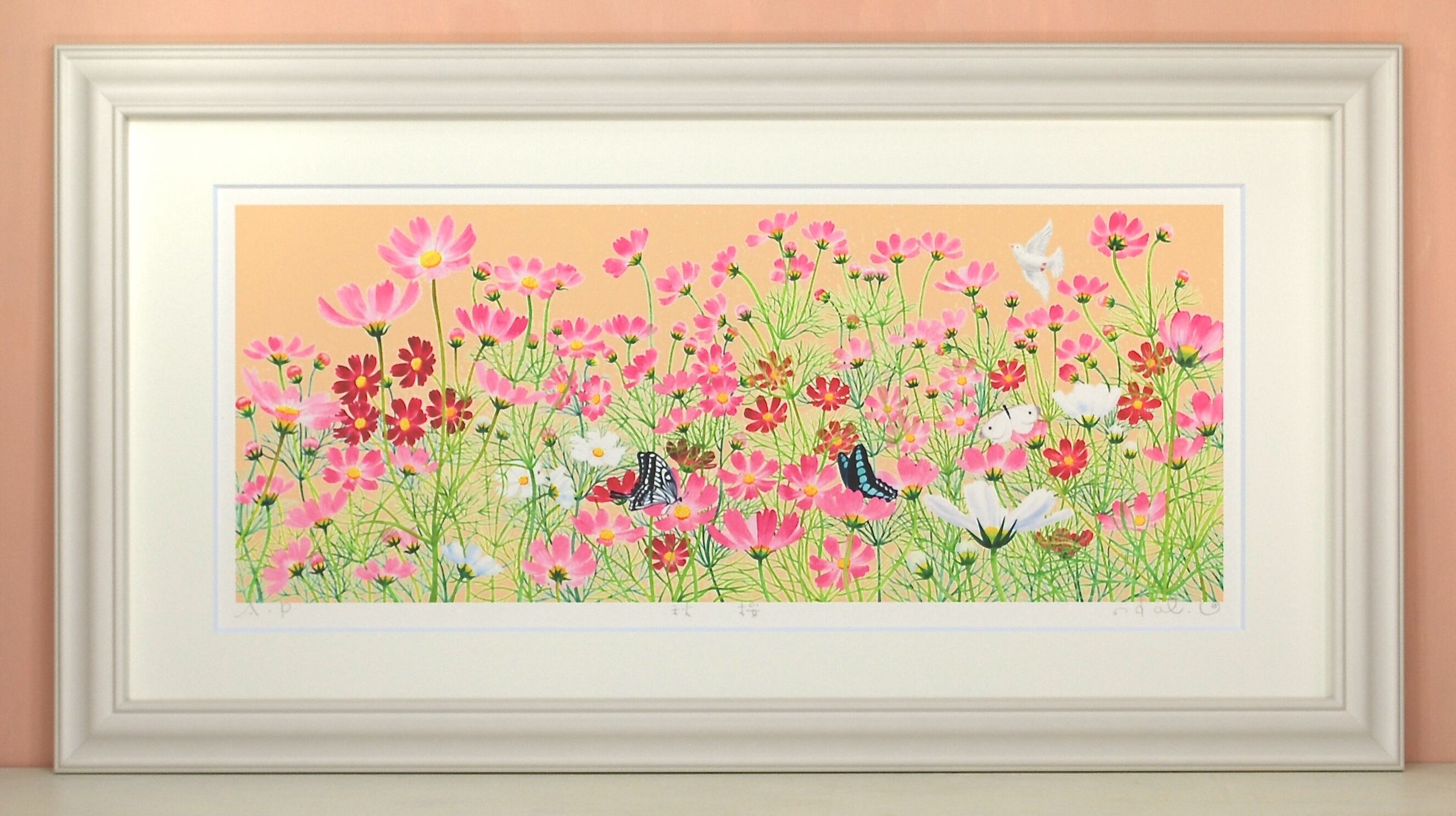 デイゴの花 油絵額縁付き 風景画「デイゴの紅い花」油彩画F6/額付き | Pay ID