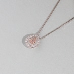 ペアシェイプカット ファンシーオレンジピンクダイヤモンド ネックレス SI1 /pt950 / 0.126ct / DA 0.160ct