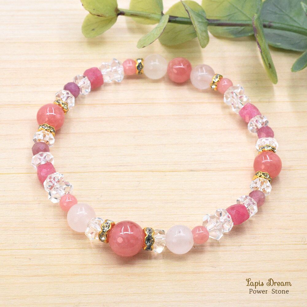 バラ色の人生。大いなる愛情で包み込まれるお守り | インカローズ、モルガナイトのパワーストーン ブレスレット