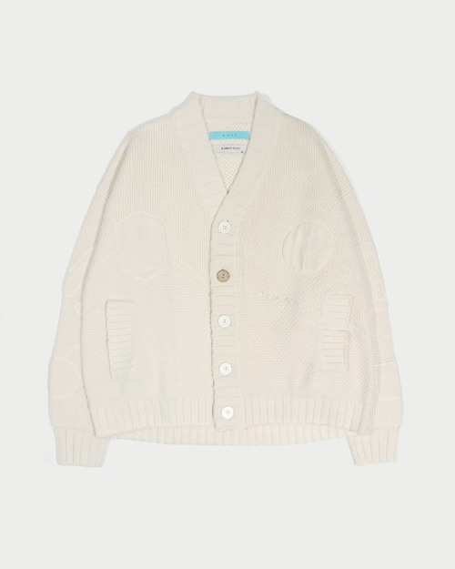 Varsity Knit Cardigan - Cloud dancer