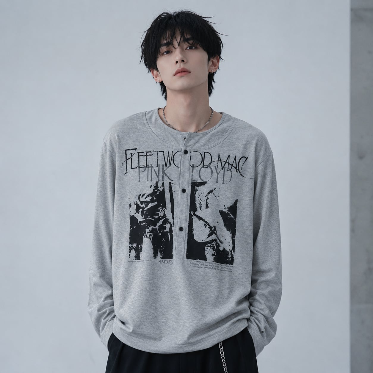 Printed Fake Two-Piece Long-Sleeve T-Shirt 0004