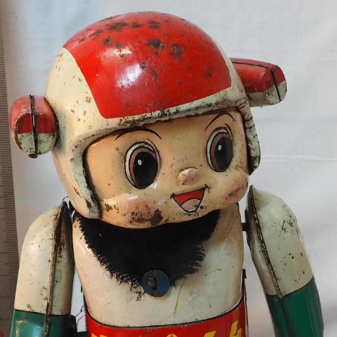 野村【すーぱーくん NO.5】ゼンマイ歩行ロボット ブリキTIN TOY箱