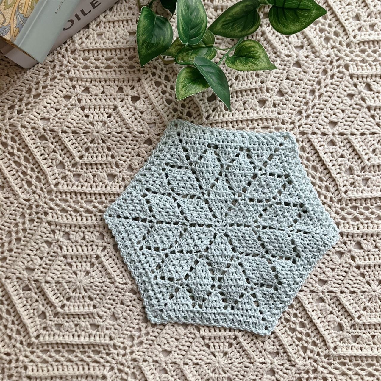 編み図のみ】かぎ針編みのダイヤ柄ニッタオル（印刷版） | 手編み雑貨