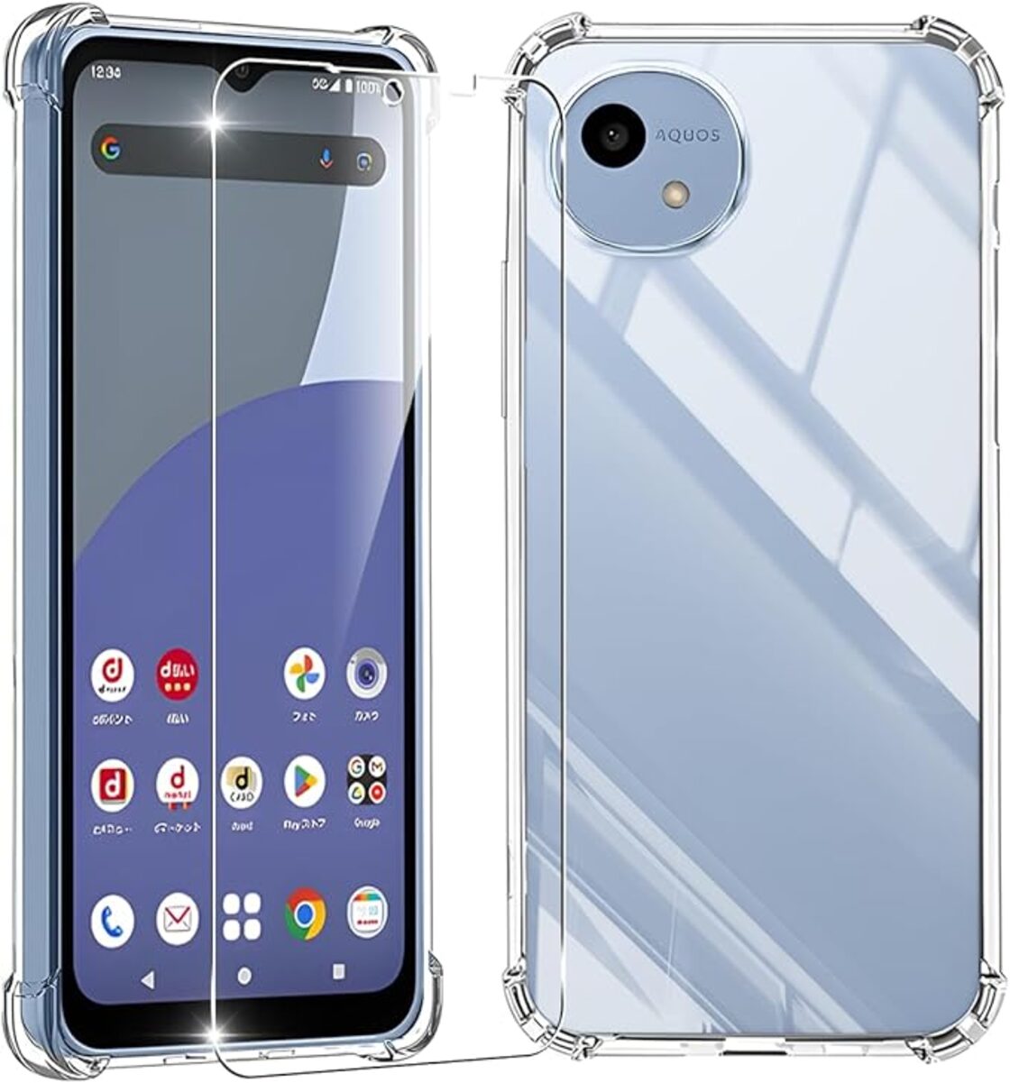 対応 Aquos wish 4 ケース クリア 黄変防止 + Aquos wish 4 SH-52E 