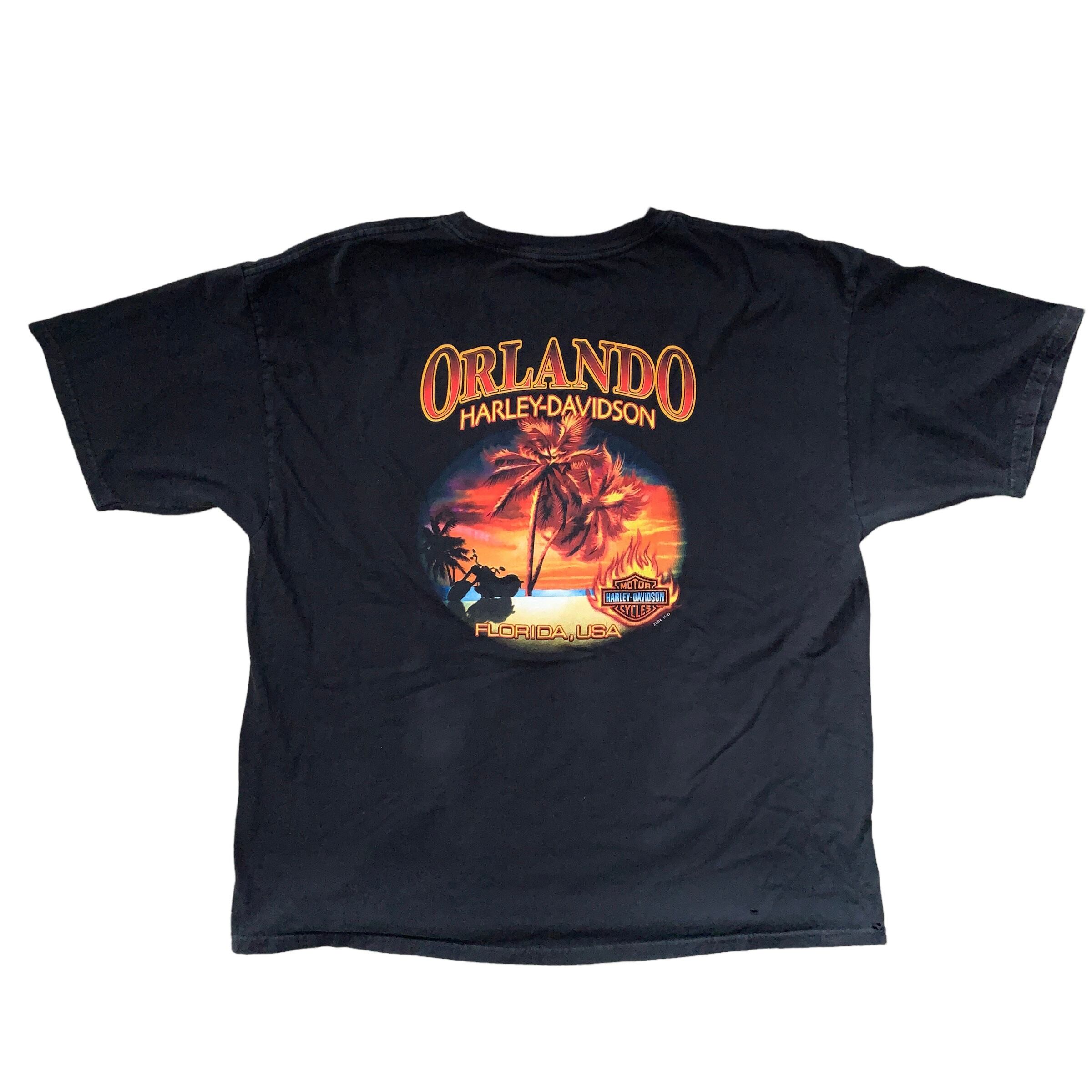 90's~00's HARLEY-DAVIDSON ORLANDO FLORIDA プリントTee【0304A148 ...