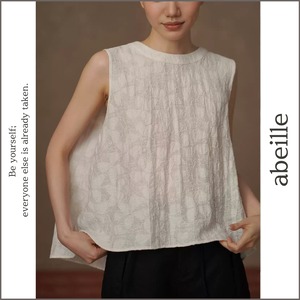 textured sleeveless top 14638