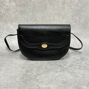 Christian Dior ディオール ショルダーバッグ レザー ブラック 6138-202202