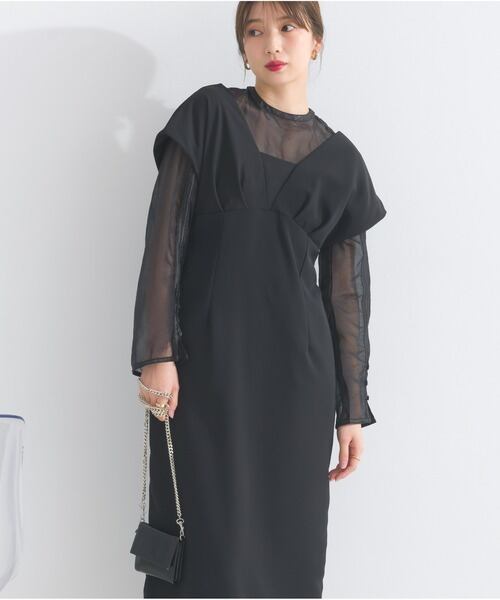 275007 シアートップス＋Vラインワンピース blackblack | エルキカク