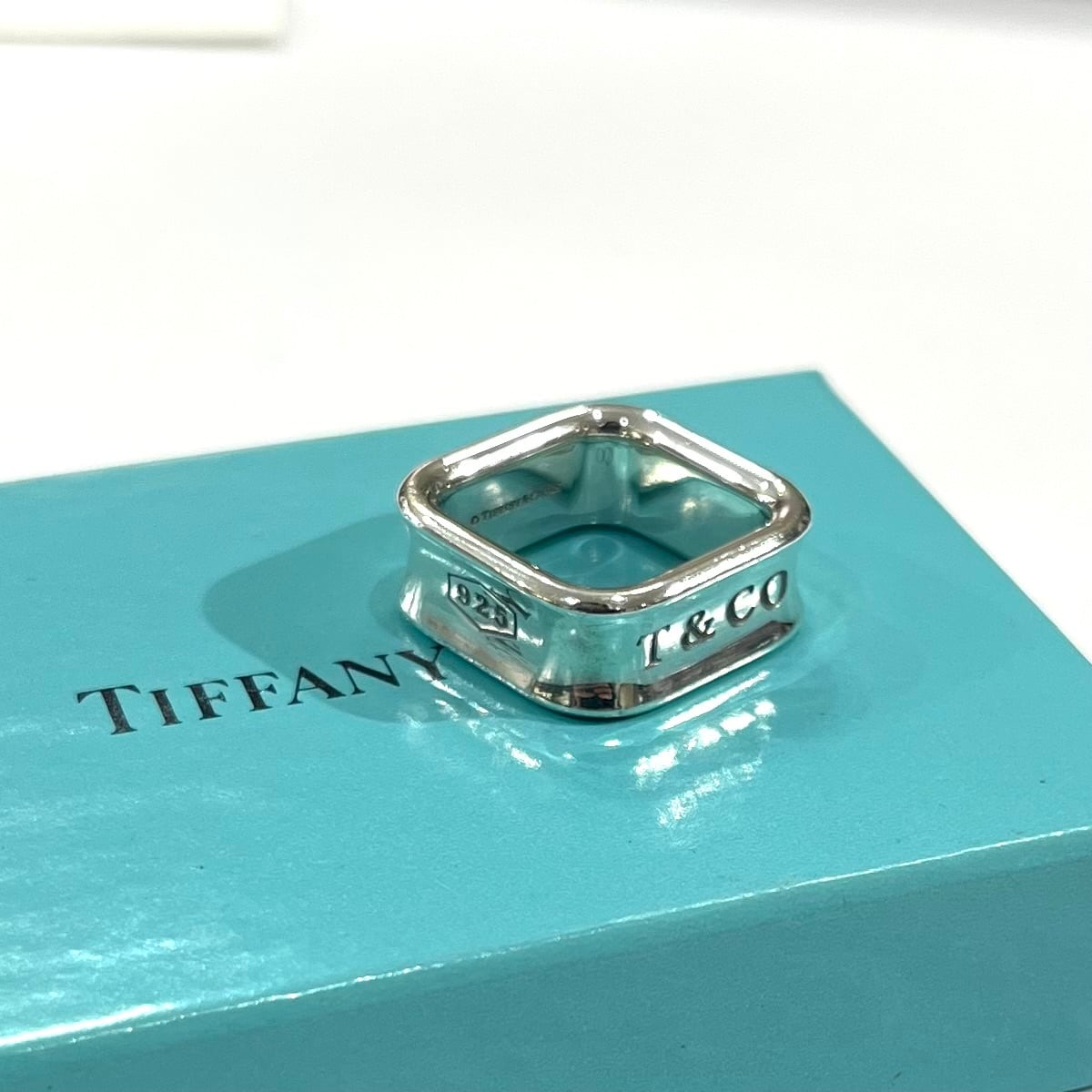 TIFFANY&CO.】【9-10号】2684 T&CO 1837 スクエアリング／シルバー925