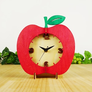 「りんご」木製置き掛け時計　