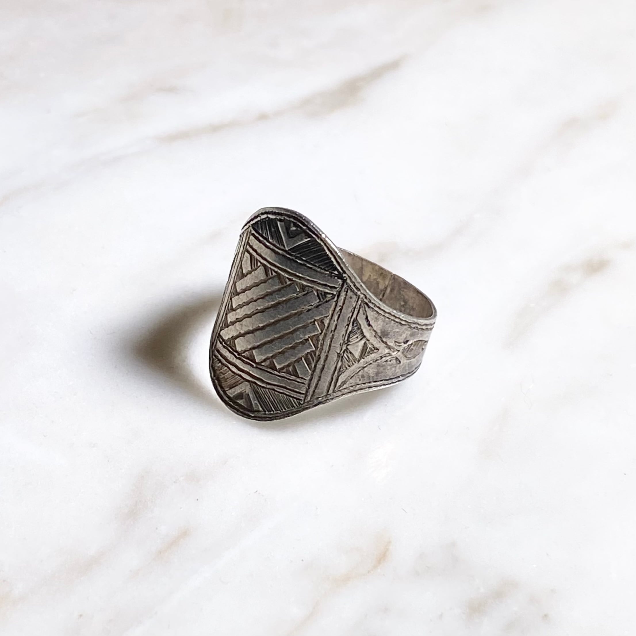 vintage TOUAREG silver shield ring | NOIR ONLINE