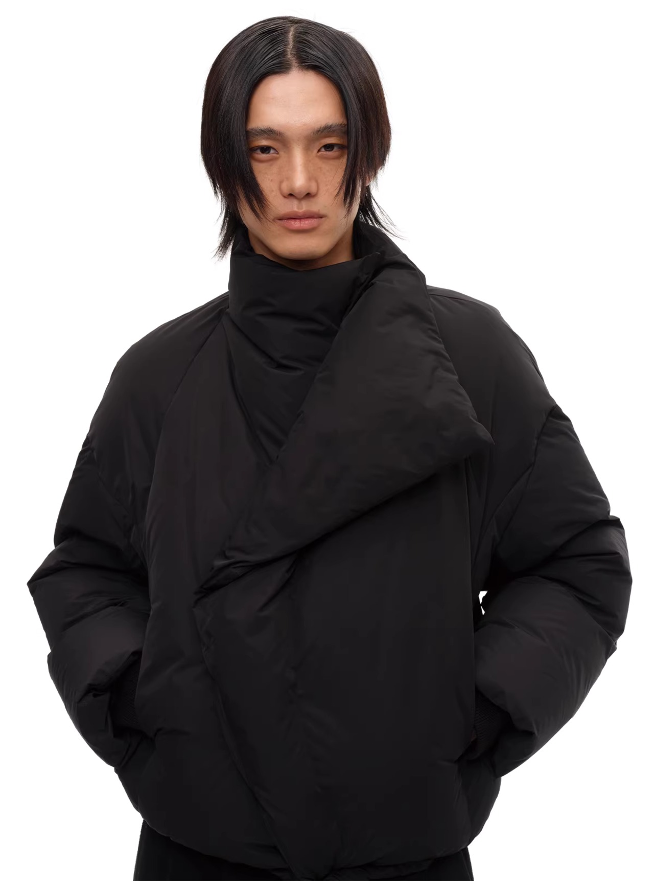 JCAESAR STUDIO Curved Zipper Magnetic Down Jacket