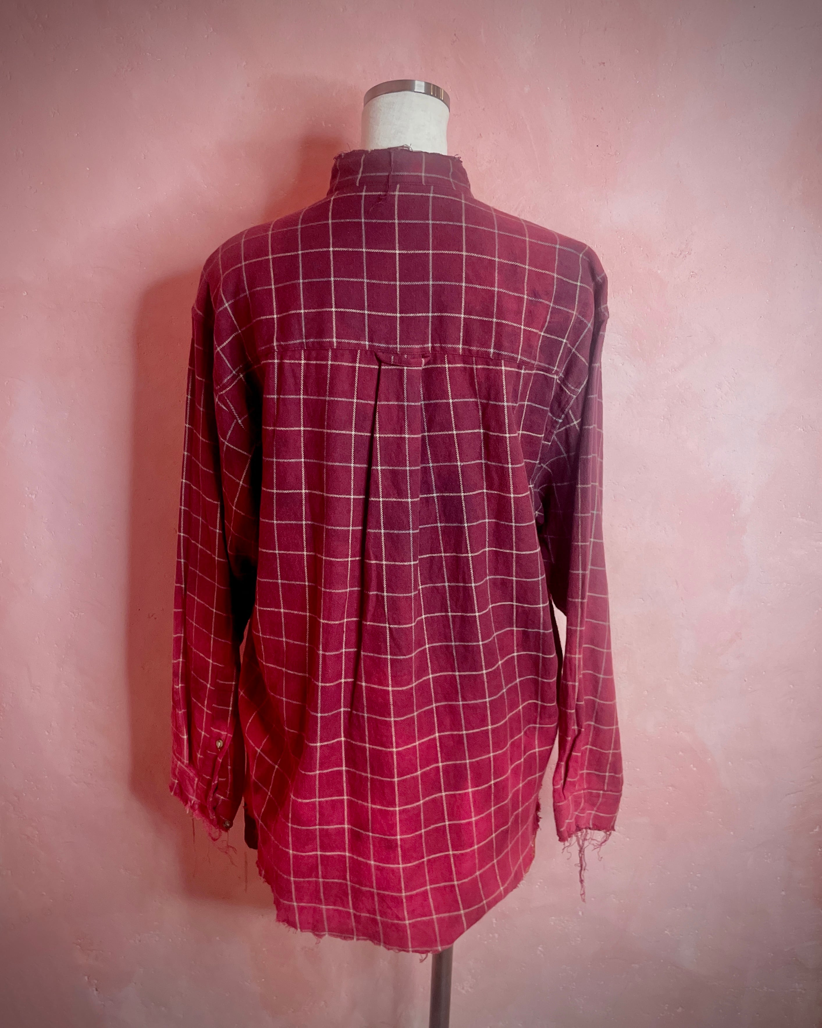 used custom bleach flannel shirt