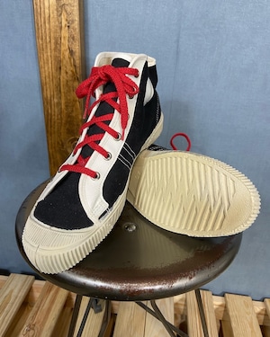 【1950-60s】"Au COQ" Cotton Canvas High Cut Trainers, made in France, Deadstock!!