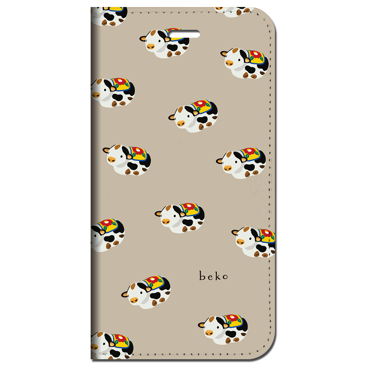 iPhone対応 スマホ 手帳型ケース ウシさんいっぱい イラスト キュート 動物 鳥 【iPhone17 / iPhone16 / iPhone16e / iPhoneSE 他 iPhone各機種対応】 st61