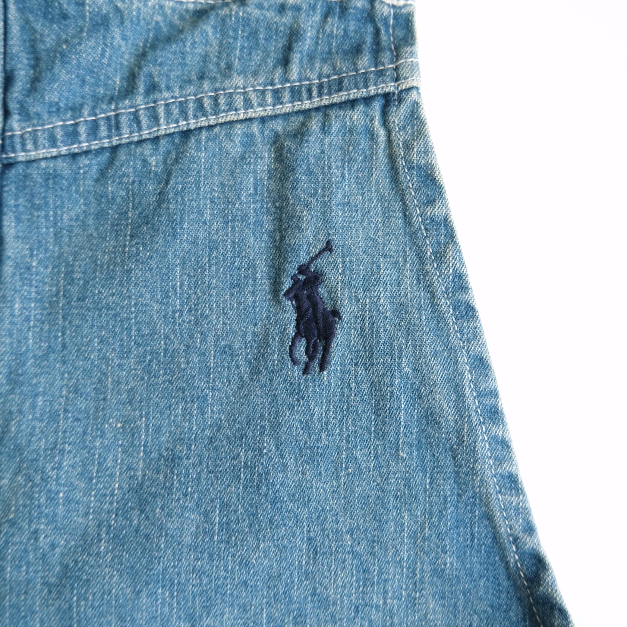 RALPH LAUREN ラルフローレン　刺繍ロゴ　デニムエプロン　青 RALPH LAUREN ラルフローレン刺繍ロゴデニムエプロン青