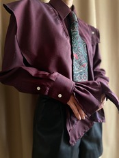 wine color frill remake shirt-3956-1