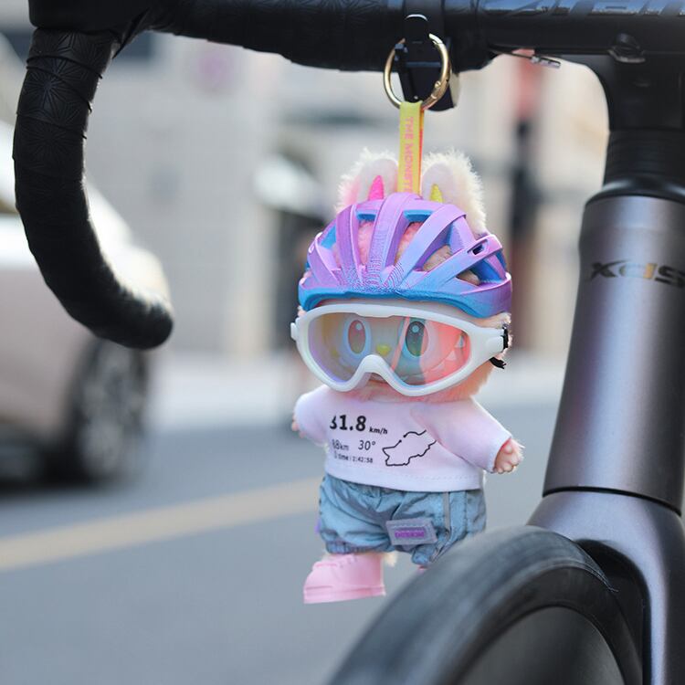 かっこいいサイクリングスタイル!3Dプリントヘルメット♡ labubu ラブブ 用 高品質 スポーツウェアセット 1~3世代 15cm17cm かっこいい&可愛い ドールコーデ