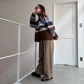 ダブルタックボリュームPT/ダークベージュ