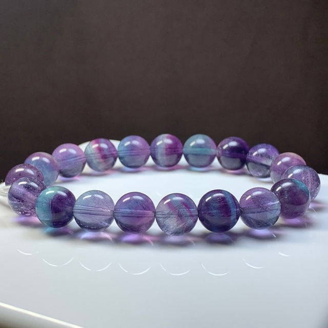 A77.濃く幻想的な色合い♪グラデーションフローライト ブレスレット