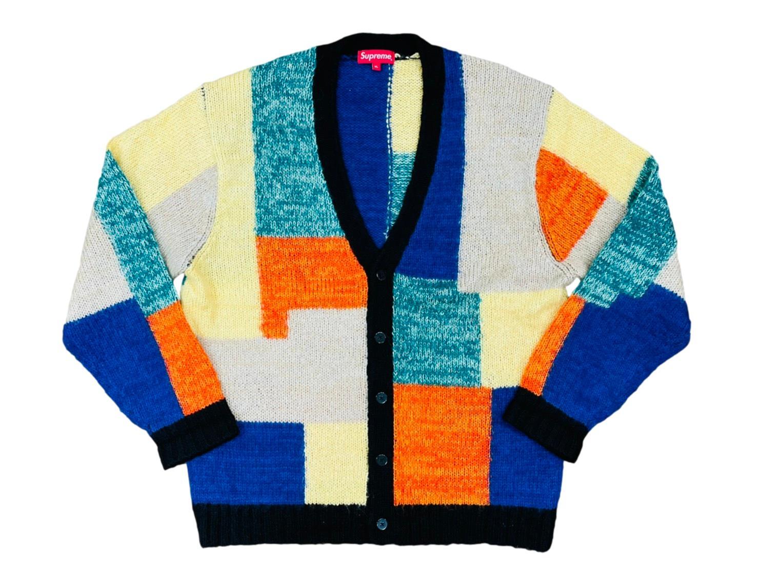 SUPREME 19SS PATCHWORK MOHAIR CARDIGAN MULTICOLOR XL 220JL1689  