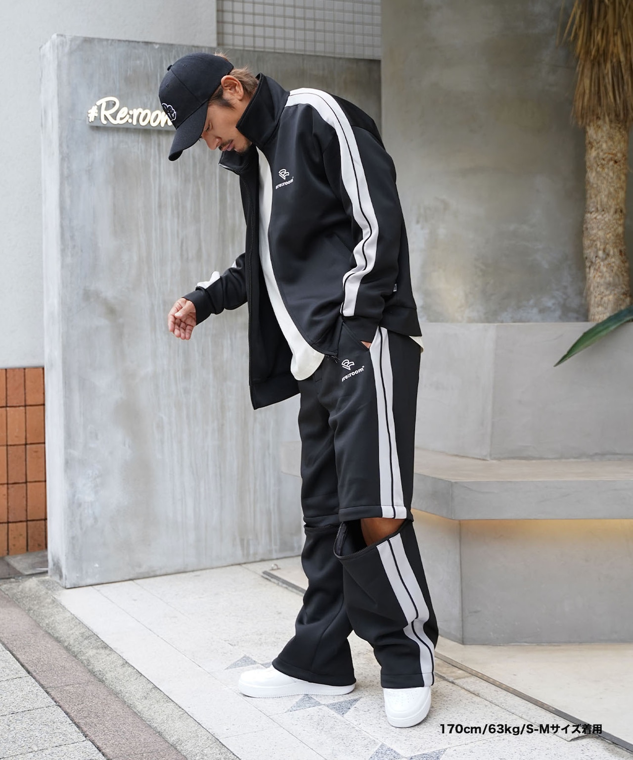 【#Re:room】SIDE LINE 2WAY WIDE TRACK PANTS［REP227］