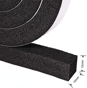 スポンジテープ クッションテープ 戸当たりテープ 薄い 隙間すきまテープ フォームテープ NBR/PVC 発泡ゴム 衝突防止 防振防風防音 ドア 窓 黒 厚さ12mm*幅12mm*長さ2m