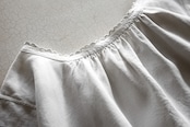 フランス 1900s リネン 貝たちの行進 とろり長いロングワンピースb アンティーク