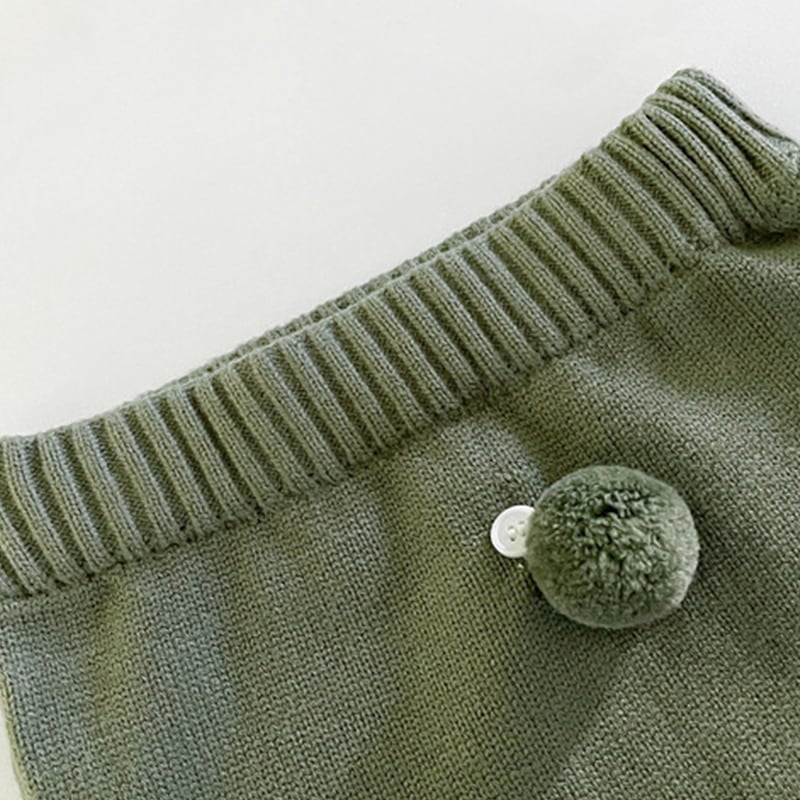 BABY&KID】春新作フリルカラーセーター＆ニットショートパンツ