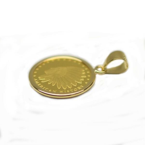 純金24K】イーグルコインペンダント インディアンモチーフ K18