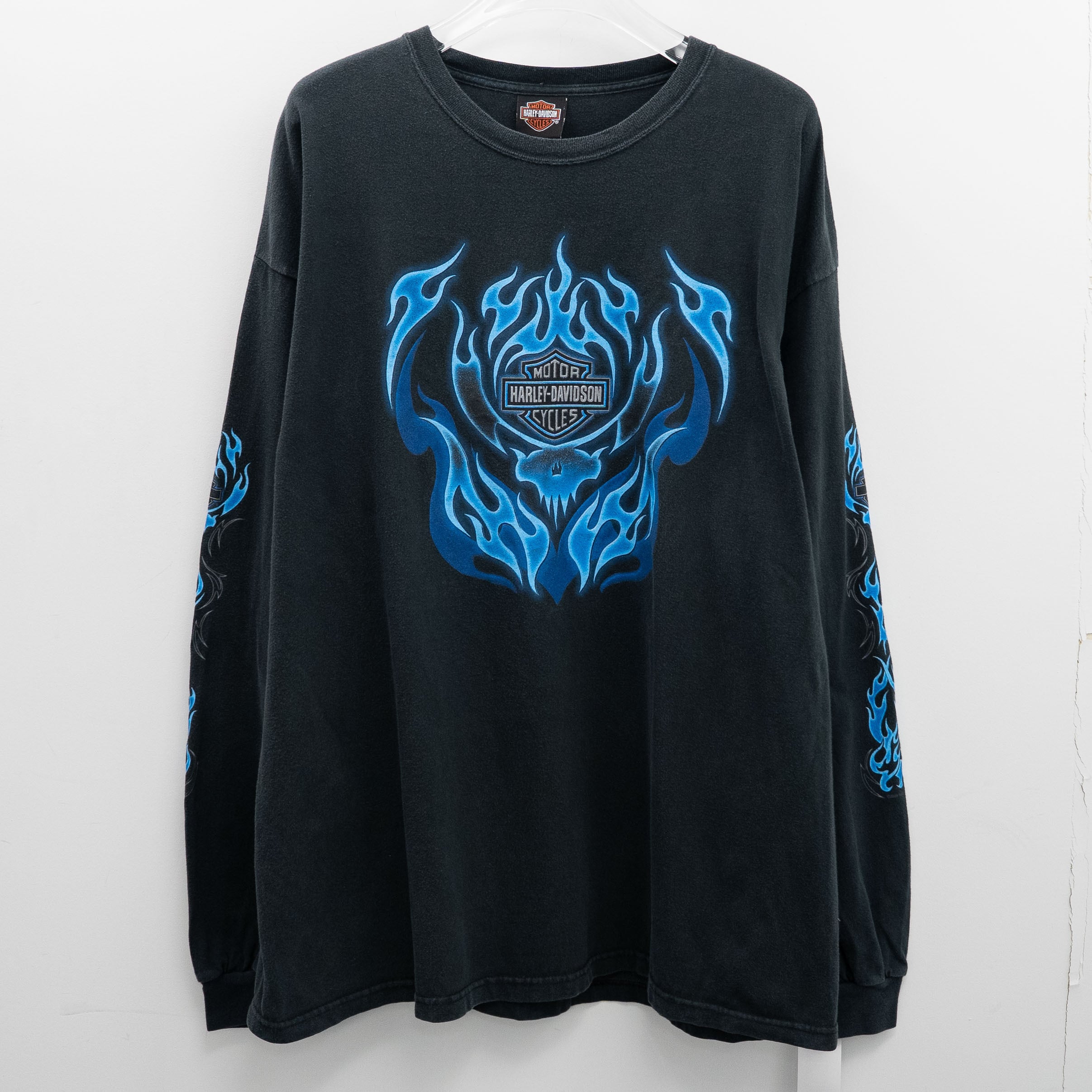 Harley Davidson " 2004 Blue Flame Genuine L/S " HD 2XL【A9-624】