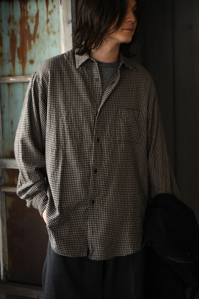 BAUTH / COTTON WOOL CHECK SHIRTS (BEIGE CHECK)