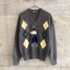 DAKS golf pattern knit