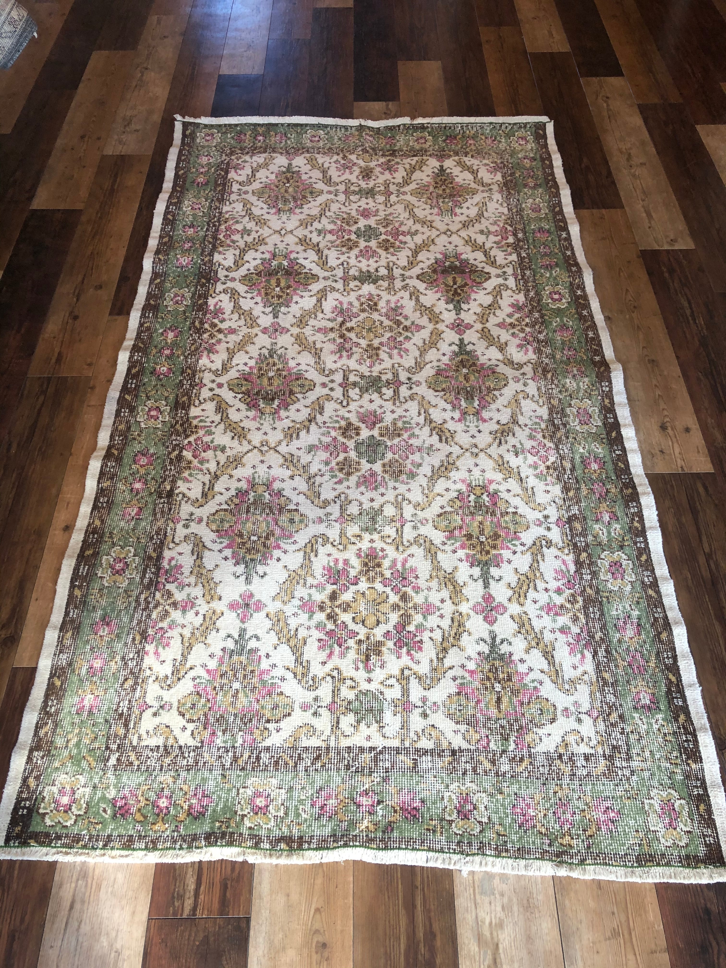ヴィンテージラグ トルコ絨毯 キリム オールドラグ | 一枚板テーブル