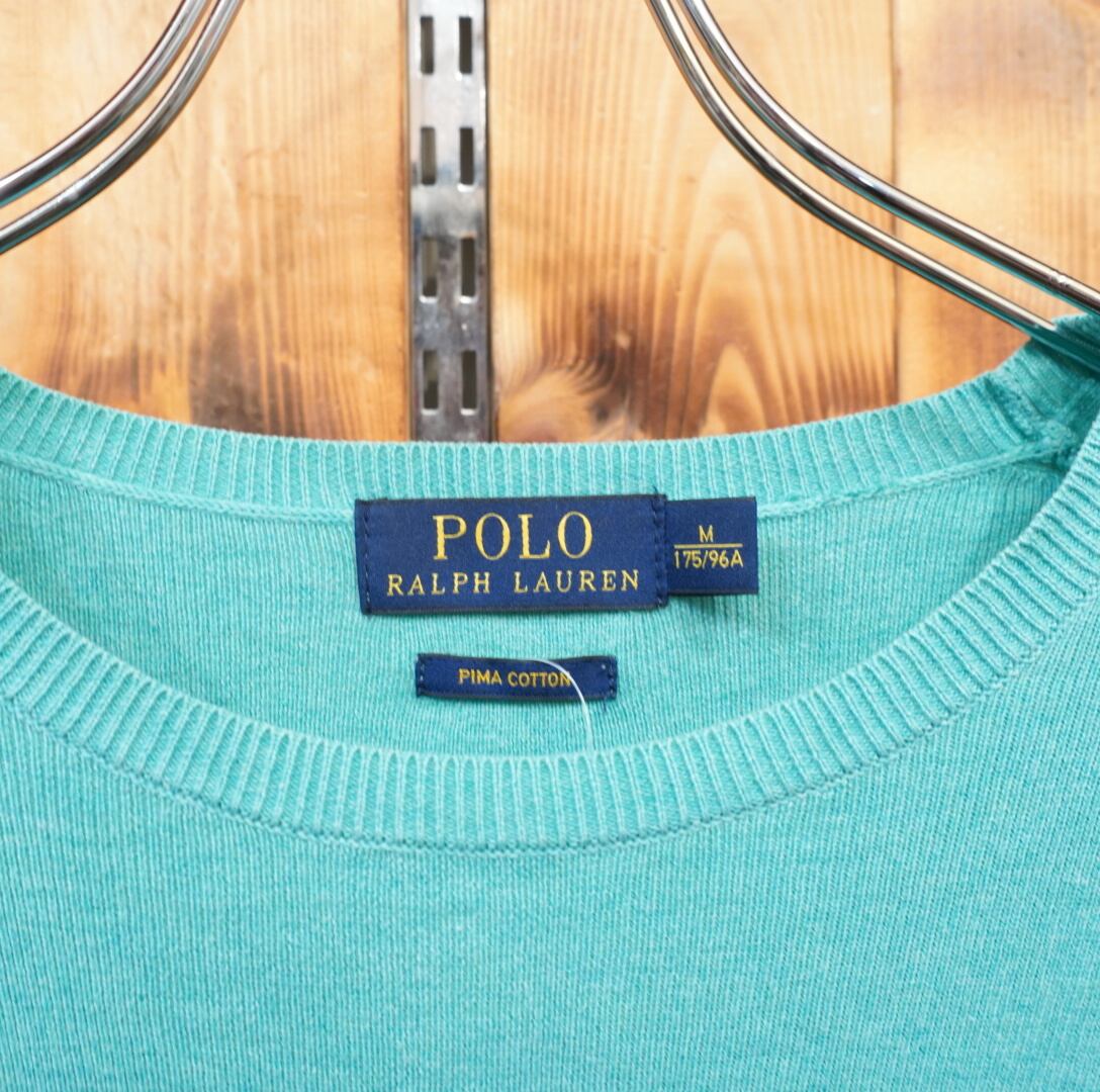 Polo Ralph Lauren ターコイズ セーター ralphlauren 薄手 pima cotton ニット セーター M/ラルフ