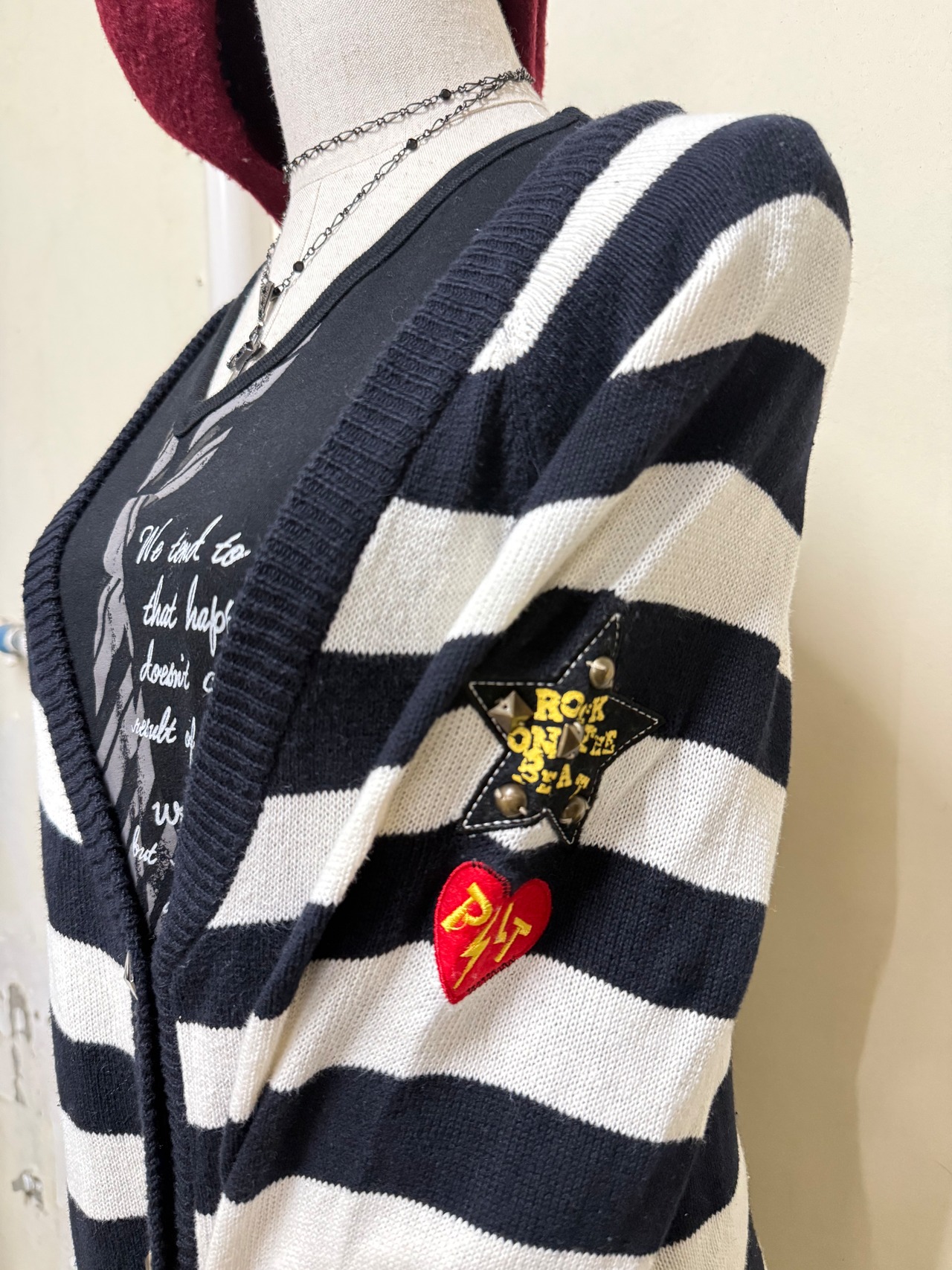 border knit cardigan