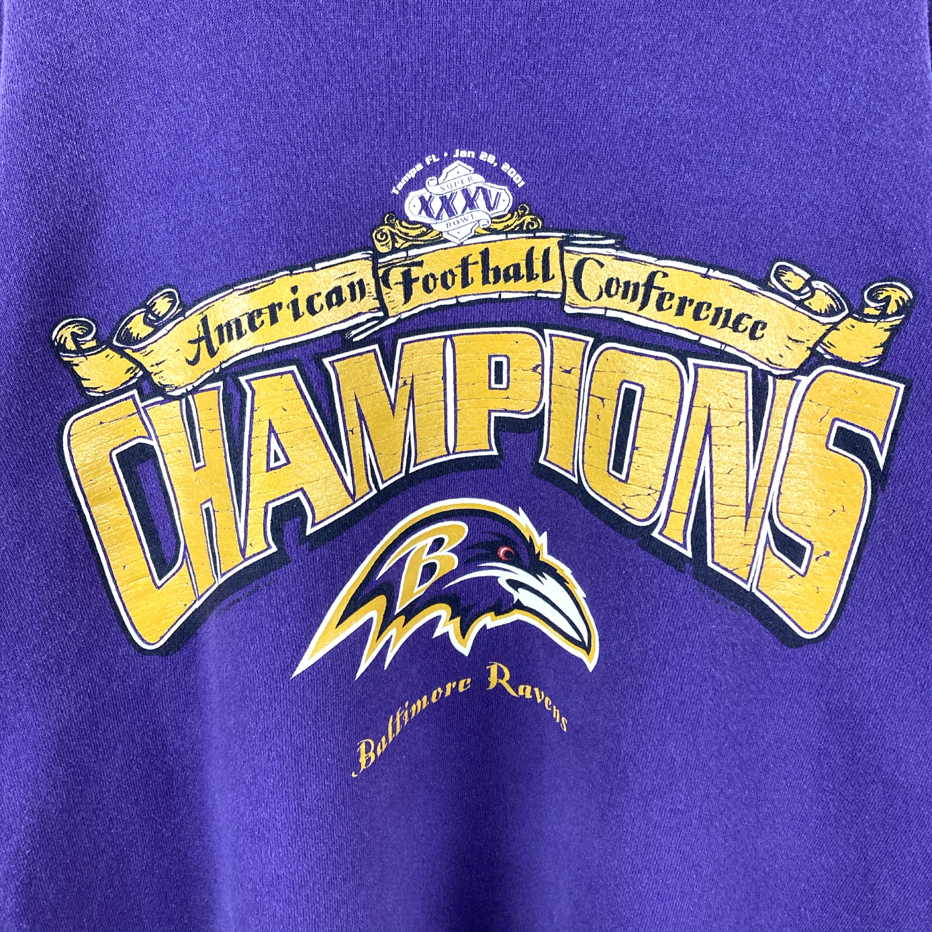 NFL ボルティモア・レイブンズ ビッグロゴ チームtee 紫 3XL 古着-