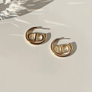 18k initial CD ring pierce【 2color 】