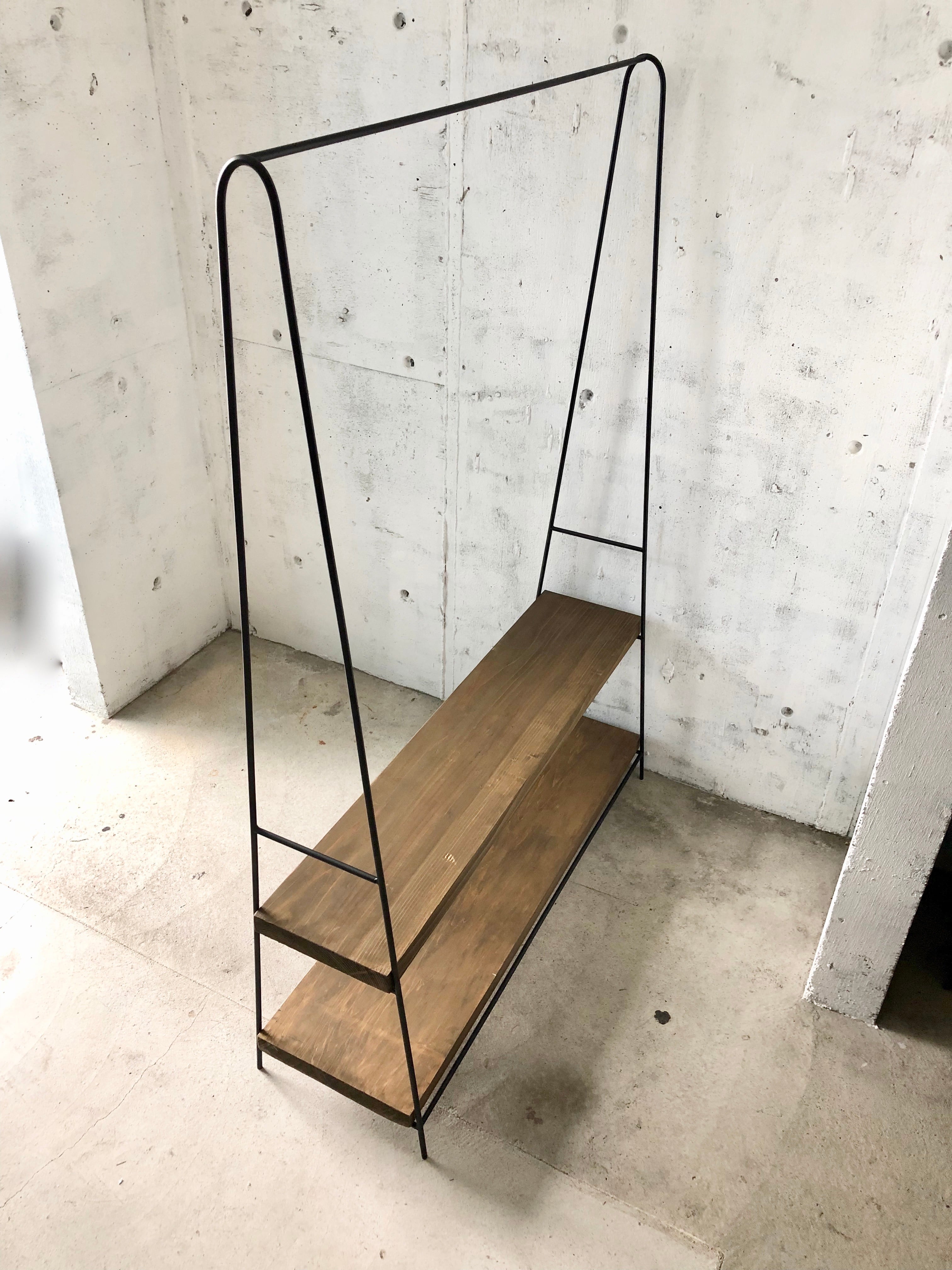 ハンガーラック　古家具　アンティーク ハンガーラック ヴィンテージ風 マホガニー台付 アイアンハンガー