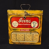 1920s アイヴィンズ ソルティン クラッカー ヴィンテージ ティン缶 IVINS “SALTINES” Cracker Tin T-684