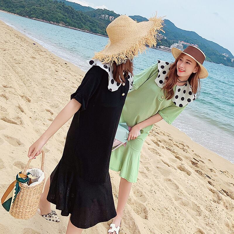 【新作】【送料無料】 2019新しい友達の母乳育児スカート水玉人形の襟小さな新鮮な母乳育児スカート薄いフィッシュテールスカートドレス-アリババ expec137768402269