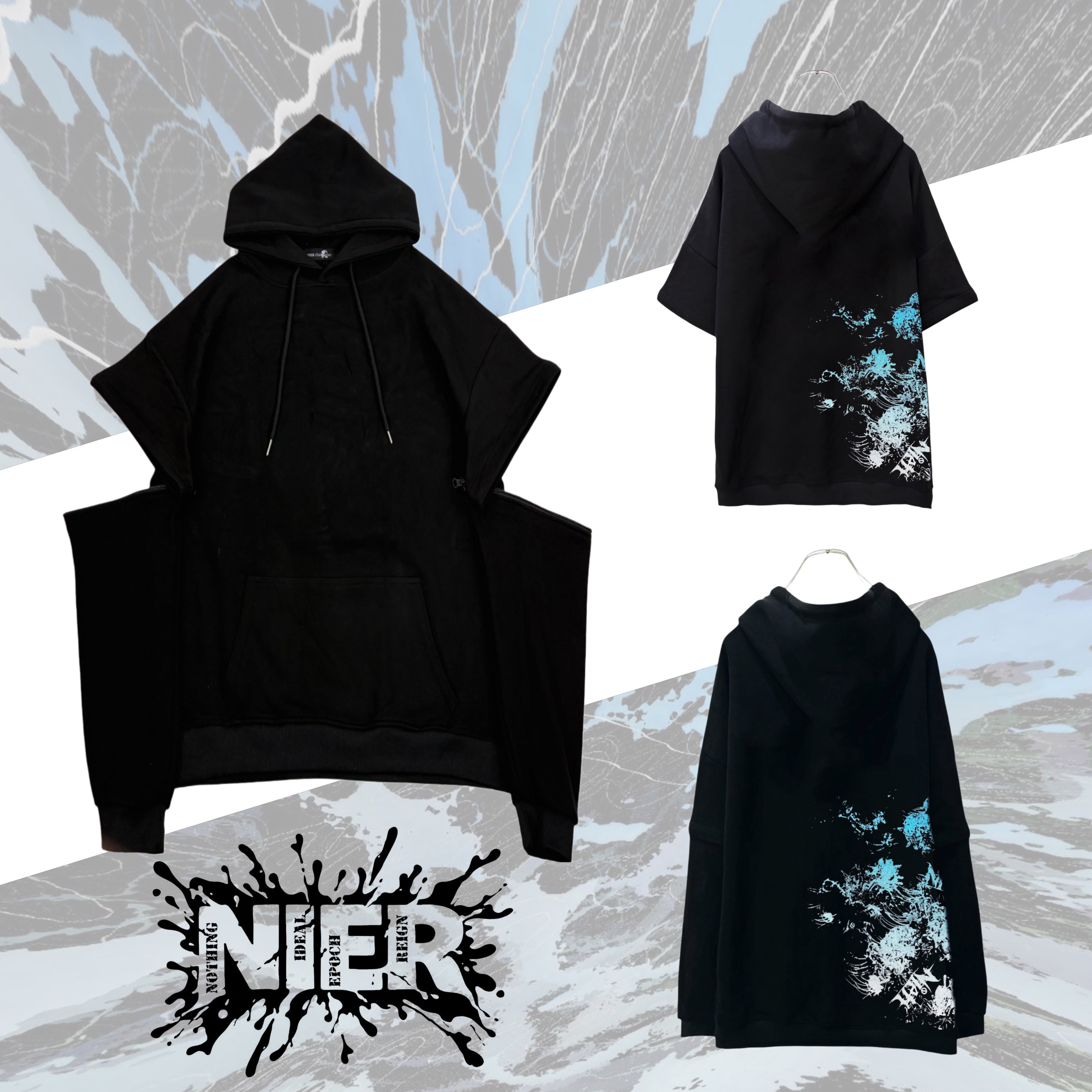 3WAY ZIP SLEEVE HOODIE【彼岸花GRADATION】 | NIER CLOTHING