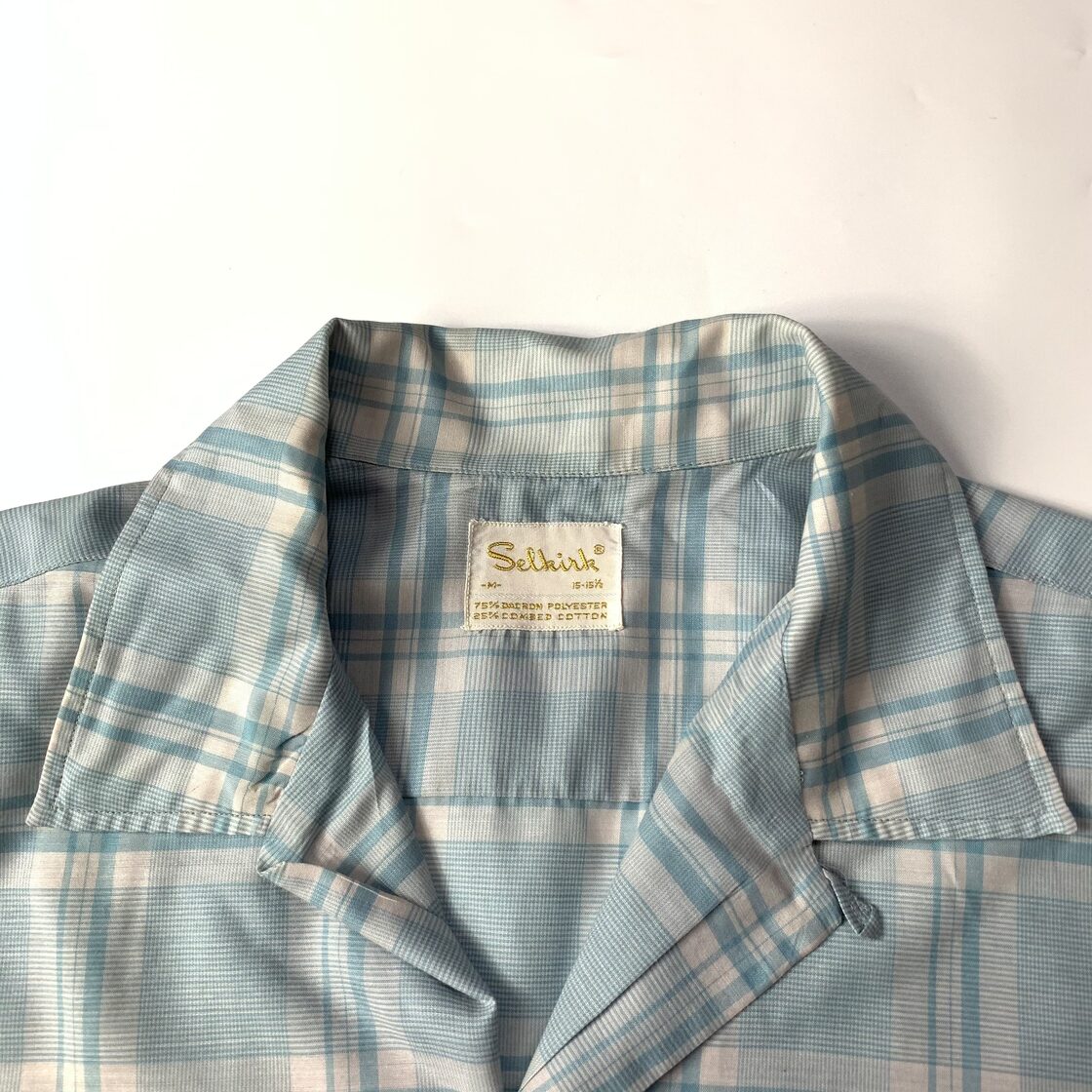 60s 70s Selkirk オープンカラーシャツ 開襟シャツ チェック | PAY ID