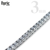 3mm 40cm  luxury tennis necklace silver