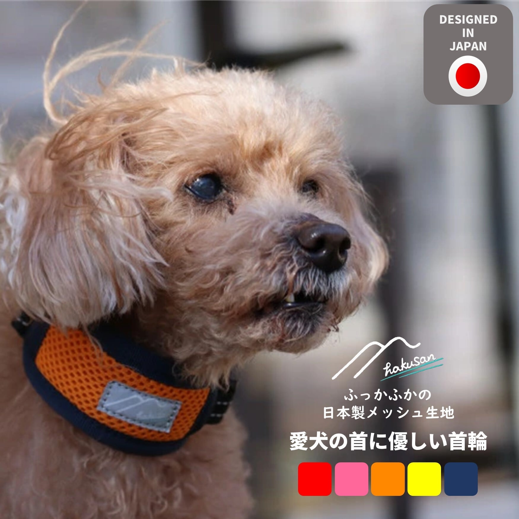 Hakusan]クッション性抜群のメッシュソフトカラーその名も【愛犬の首に