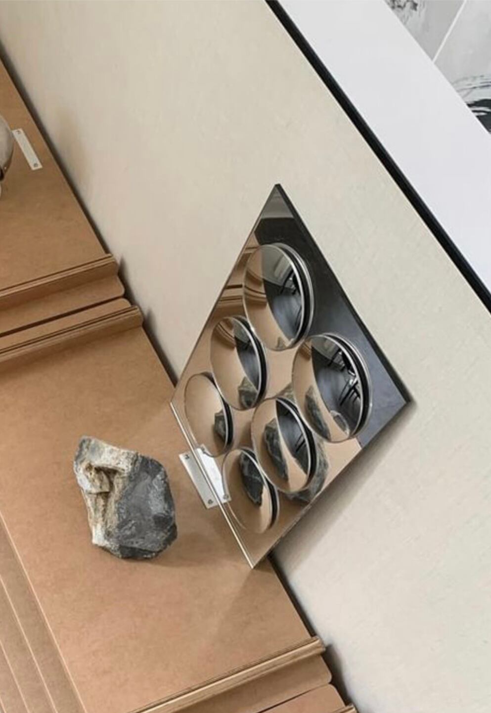 midcentury mirror / ミッドセンチュリー ミラー シルバー オブジェ